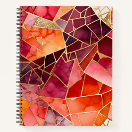 Farbenfrohe Glasmosaik Art Spirituosen Notebook Notizbuch