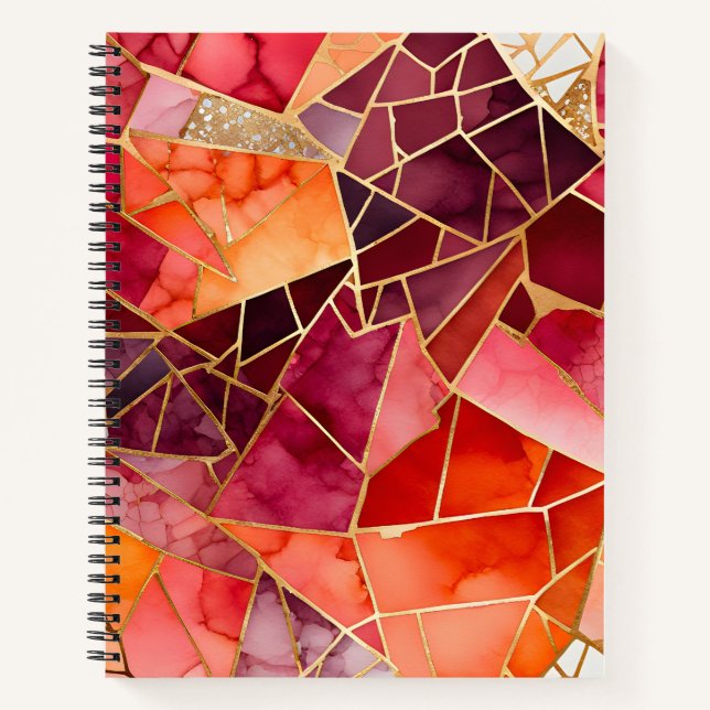 Farbenfrohe Glasmosaik Art Spirituosen Notebook Notizbuch (Vorderseite)