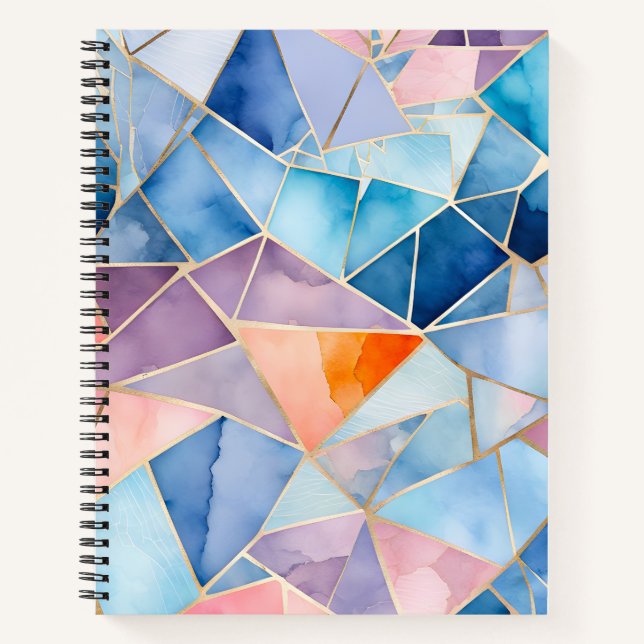 Farbenfrohe Glasmosaik Art Spirituosen Notebook Notizbuch (Vorderseite)