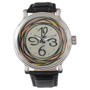 Farbenfrohe Glasmuster Armbanduhr