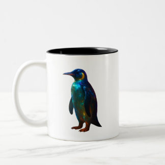 Farbenfrohe Glass Pinguin Kunst Zweifarbige Tasse