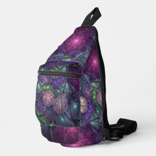 Farbenfrohe Glitterwochen Modernes Abstraktes Frak Crossbody Bag