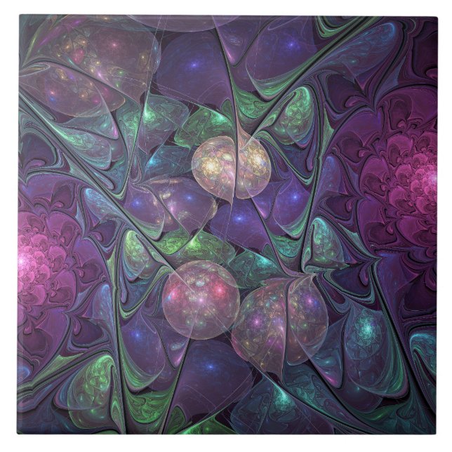 Farbenfrohe Glitterwochen Modernes Abstraktes Frak Fliese (Vorderseite)