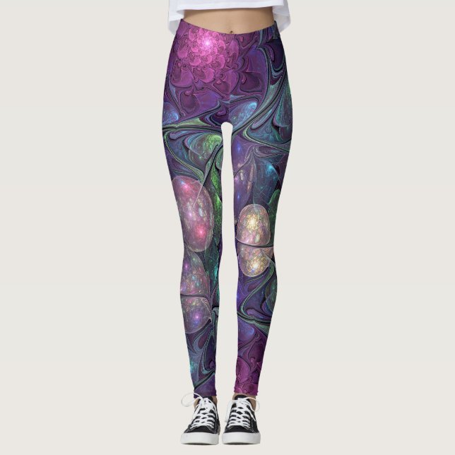 Farbenfrohe Glitterwochen Modernes Abstraktes Frak Leggings (Vorderseite)