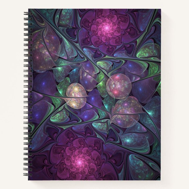 Farbenfrohe Glitterwochen Modernes Abstraktes Frak Notizbuch (Vorderseite)
