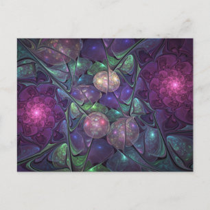 Farbenfrohe Glitterwochen Modernes Abstraktes Frak Postkarte