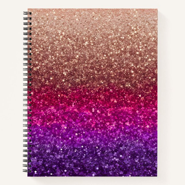 Farbenfrohe Glitzer Art Spirituosen Notebook Notizbuch (Vorderseite)