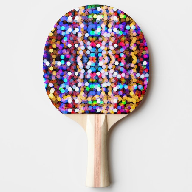 Farbenfrohe Glitzer Art Tischtennis Schläger (Vorderseite)