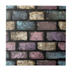 Farbenfrohe Glitzer Brick Pattern Fliese