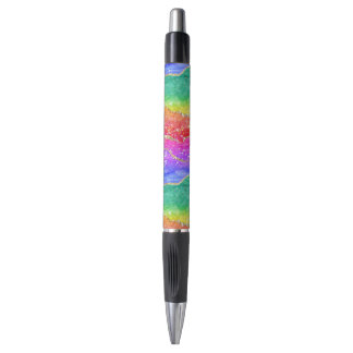 Farbenfrohe Glitzer mit leuchtendem Regenbogen Kugelschreiber