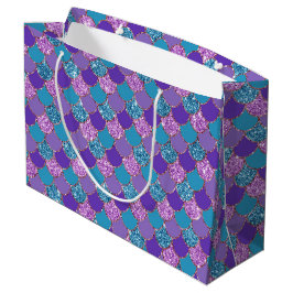 Farbenfrohe glitzernde Mermaid-Skalen Große Geschenktüte