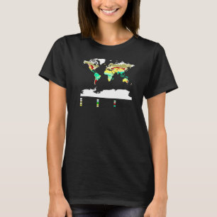 Farbenfrohe globale Landkarte Weltvegetation Ma T-Shirt
