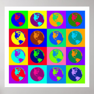 Farbenfrohe Globes I Poster