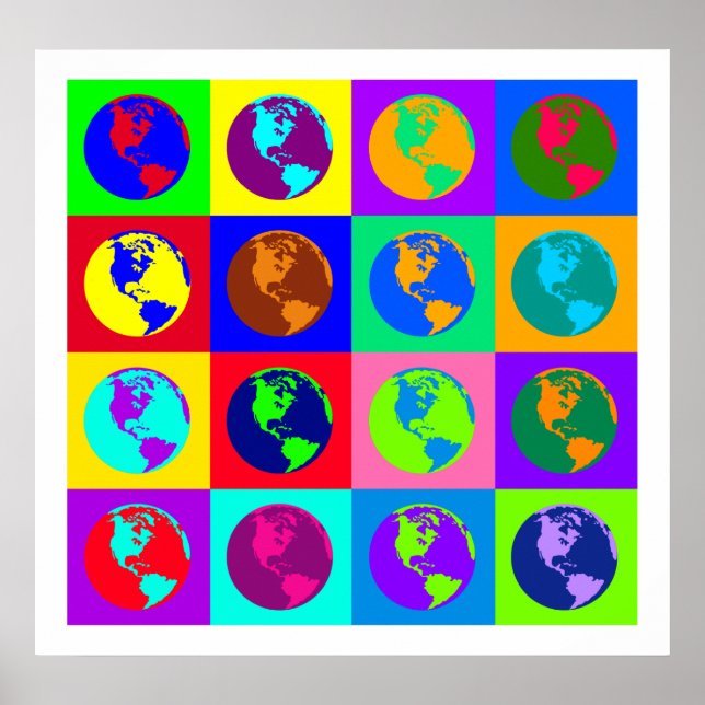Farbenfrohe Globes I Poster (Vorne)