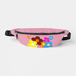Farbenfrohe glückliche Blume Pastellrosa Bauchtasche