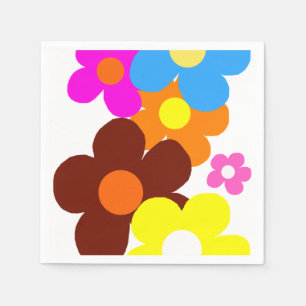 Farbenfrohe glückliche Blume Serviette