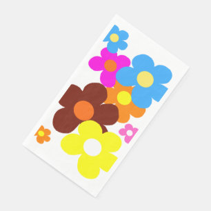 Farbenfrohe glückliche Blume Serviette