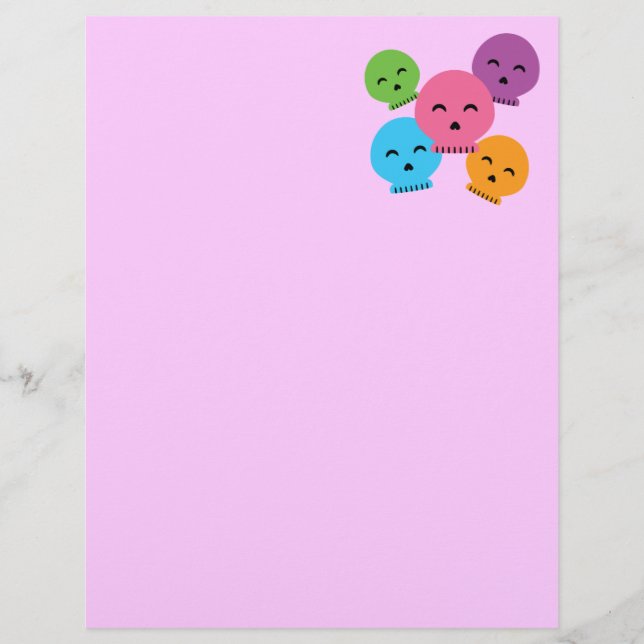 Farbenfrohe glückliche Skulls (Vorderseite)