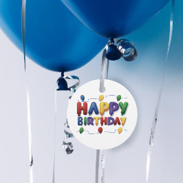 Farbenfrohe Glückwunsch zum Geburtstag Balloon Ges Geschenkanhänger