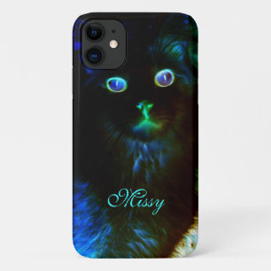 Farbenfrohe Glühen in der dunkelspitzigen Katze Case-Mate iPhone Hülle