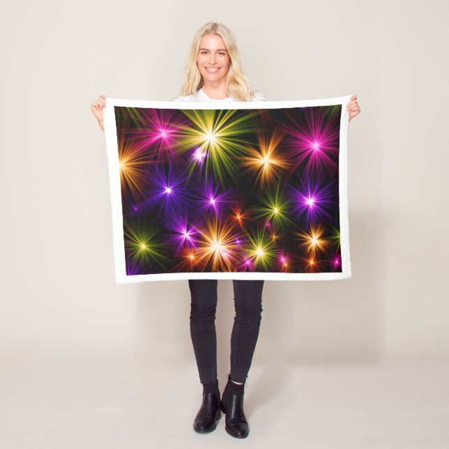 Farbenfrohe Glühende Sterne Wurfdecke Fleecedecke (Beispiel)