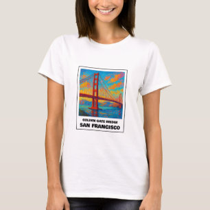 Farbenfrohe Golden Gate Bridge San Francisco T-Shirt