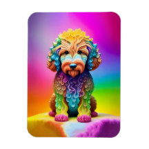 Farbenfrohe Goldendoodle Magnet