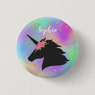 Farbenfrohe goldene Fesseln Personalisiertes Einho Button
