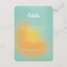 Farbenfrohe Gradient Mint Orange Hochzeit Begleitkarte