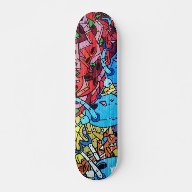 Farbenfrohe Graffiti Art Skateboard (Vorne)