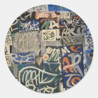 Farbenfrohe Graffiti Runder Aufkleber