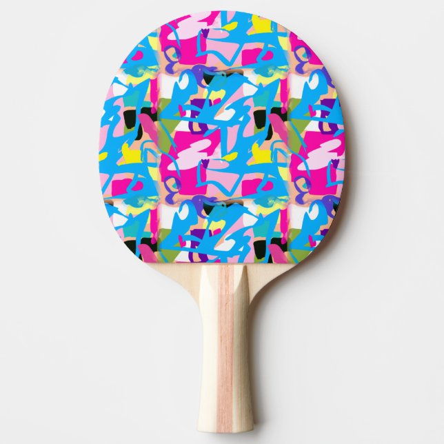 Farbenfrohe Graffiti Splash Tischtennis Schläger (Vorderseite)
