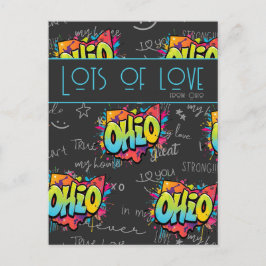 Farbenfrohe Graffiti Staat Ohio Lounge Liebe Gruß Postkarte