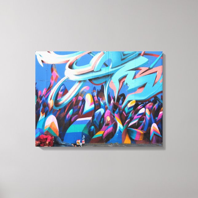 Farbenfrohe Graffiti Street Art Leinwanddruck (Vorderseite)