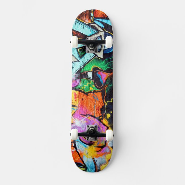 Farbenfrohe Graffiti | Street Art Skateboard (Vorderseite)