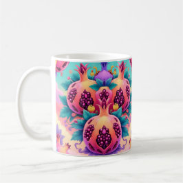 Farbenfrohe Granatapfel Kaffeetasse
