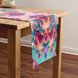 Farbenfrohe Granatapfel Kurzer Tischläufer