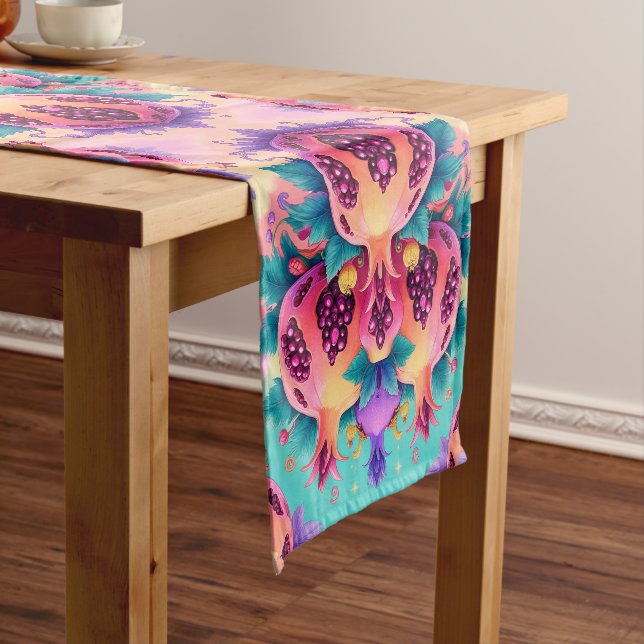 Farbenfrohe Granatapfel Kurzer Tischläufer (Beispiel)