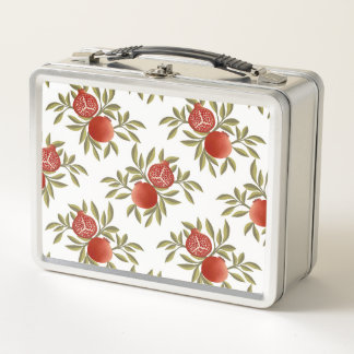 Farbenfrohe Granatapfel-Muster-Lunchbox | Metall Brotdose