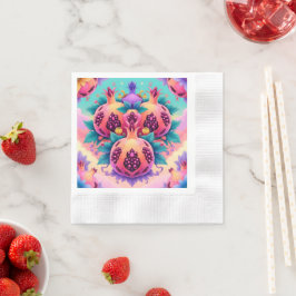 Farbenfrohe Granatapfel Serviette