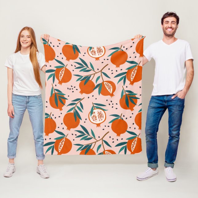 Farbenfrohe Granatapfelmuster Fleecedecke (Beispiel)