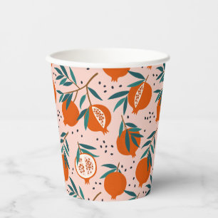 Farbenfrohe Granatapfelmuster Pappbecher