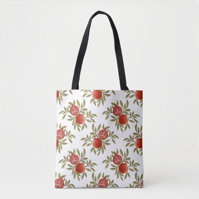 Farbenfrohe Granatapfelmuster-Tasche – Rote Frucht Tasche (Vorderseite)
