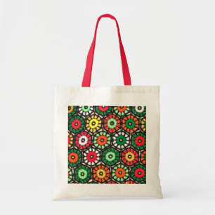 Farbenfrohe Granny Circles Crochet-Muster Tragetasche