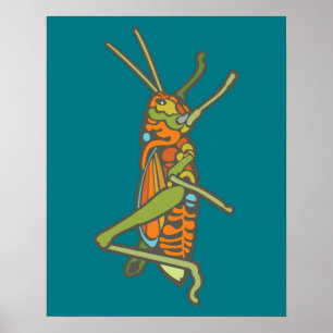 Farbenfrohe Grasshopper Poster