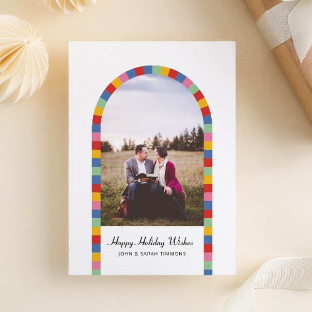 Farbenfrohe Grenz Foto Weihnachtsfeiertag Einladung (Von Creator hochgeladen)