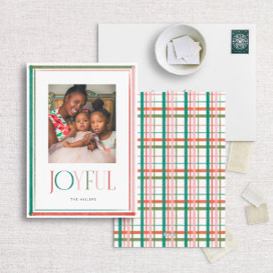 Farbenfrohe Grenz-Joyful-Holiday Foto-Karte Feiertagskarte