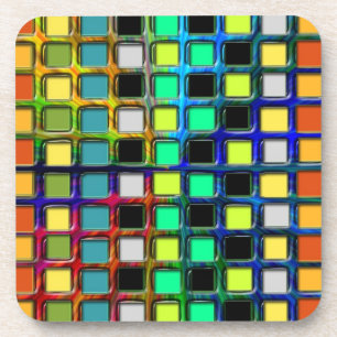 Farbenfrohe Grid-gekocht von Shirley Taylor Getränkeuntersetzer