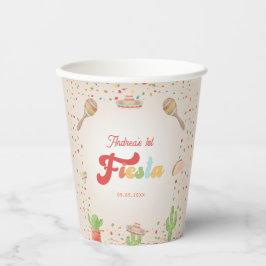 Farbenfrohe Groovy Fiesta 1. Geburtstag Geschlecht Pappbecher