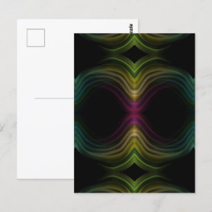 Farbenfrohe Groovy Psychedelic Muster Abstrakt Art Postkarte
